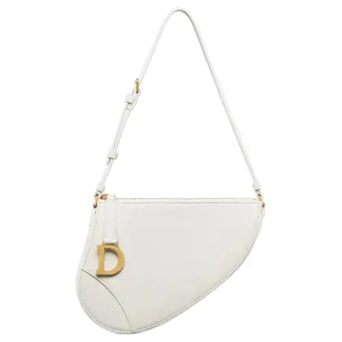 DIOR Sheepskin Handheld Shoulder Bag Women's Milk White