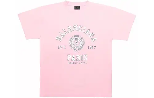 Balenciaga Drop Shoulder Sleeve T Shirt Women's Pink