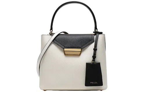 PRADA Leather Shoulder Bag, Crossbody Bag, Handbag Women's White