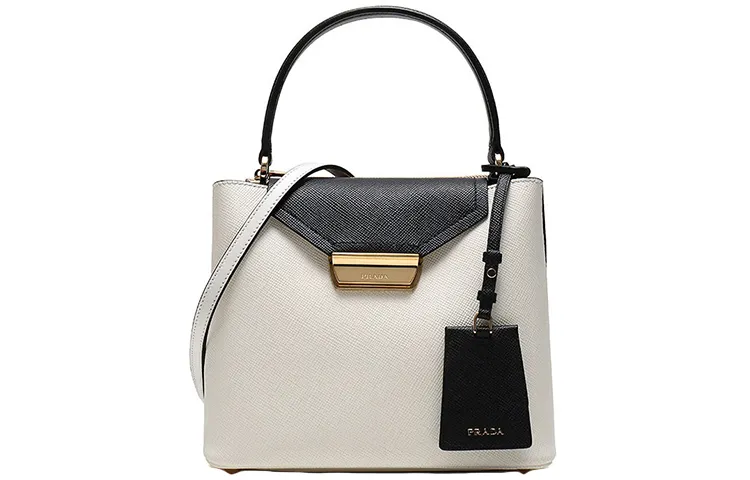 PRADA Leather Shoulder Bag, Crossbody Bag, Handbag Women's White