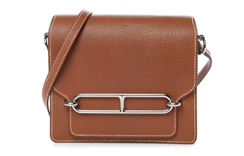 HERMES Roulis Saddle Leather Pig Nose Bag, Handheld Shoulder Bag, Crossbody Bag Regular Women's 34 Fauve Light Tawny