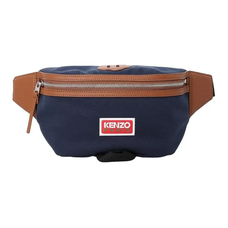 KENZO Polyester Sling Bag, Fanny Pack Men's Blue & Brown