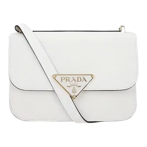 PRADA Calfskin Crossbody Bag, Shoulder Bag Women's White