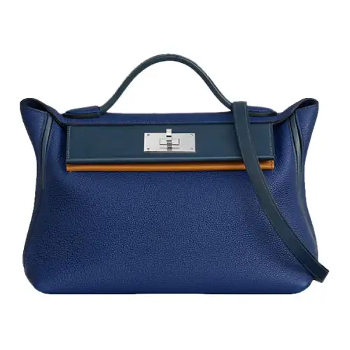 HERMES 24/24 Calfskin Shoulder Bag, Crossbody Bag, Handbag Women's Blue