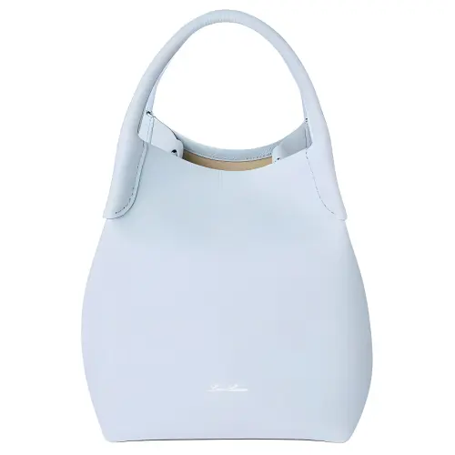 Loro Piana Calfskin Bucket Bag Handbag Small Women's Light Blue