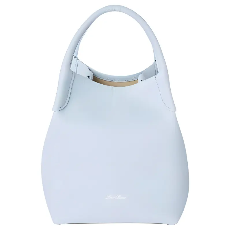 Loro Piana Calfskin Bucket Bag Handbag Small Women's Light Blue