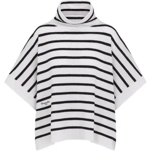 Christian DIOR Striped High Neck Cape