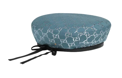 GUCCI Leather Berets Women's Light Blue