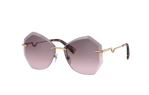 MIU MIU Metal Irregular Shape Sunglasses Women's Gold