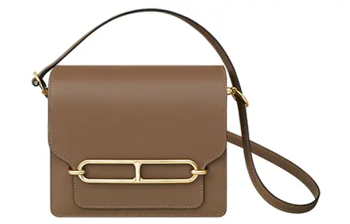 HERMES Roulis Evercolor Calfskin Crossbody Bags Mini Women's Weimar Beige