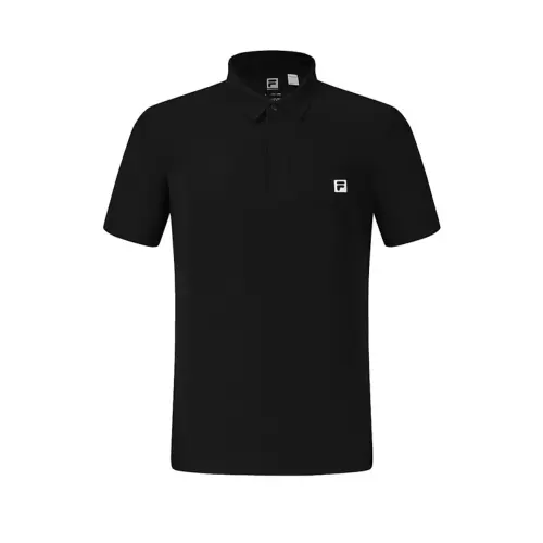 FILA Fitness Polo Shirts Men's Pitch Black Polo Collar Moderate Straight Fit