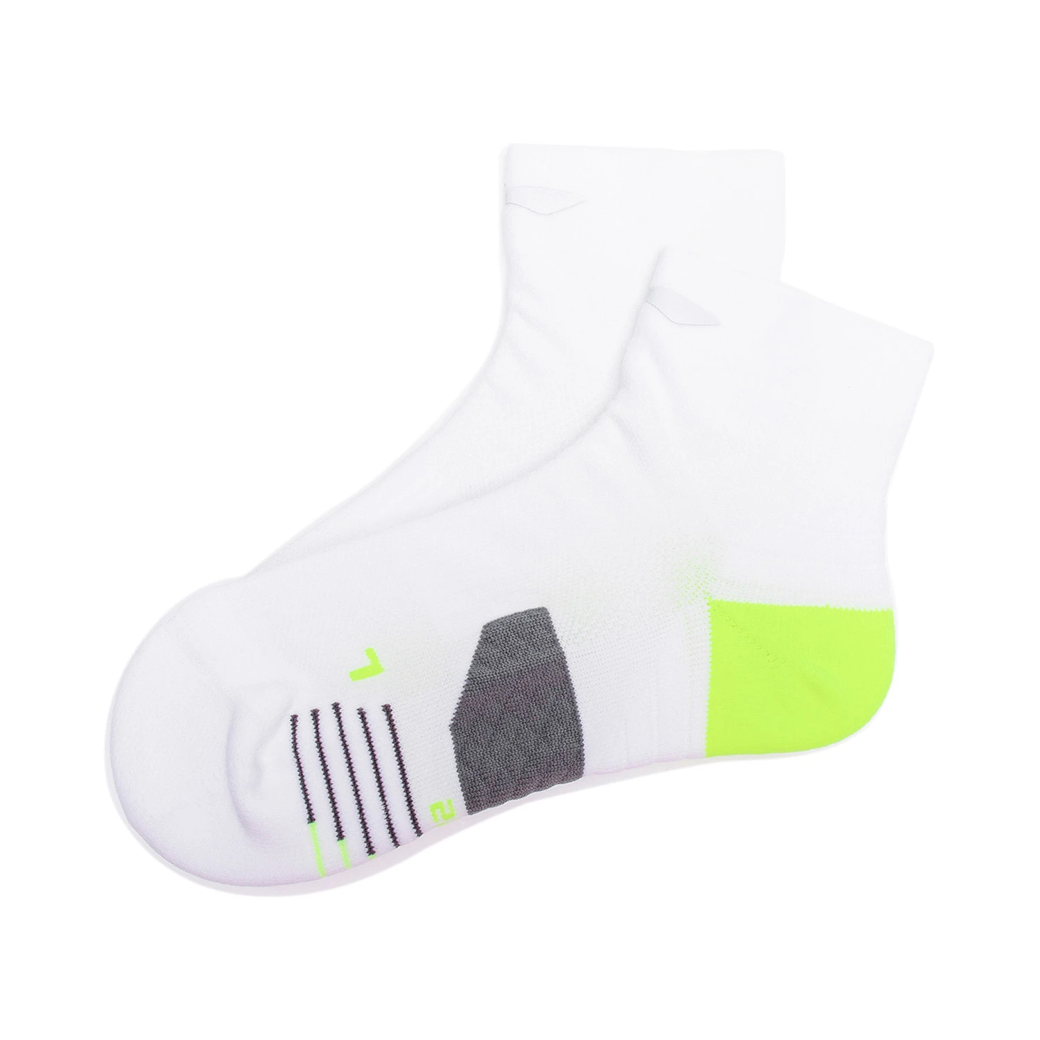 Li Ning Running Collection Ankle Socks Unisex 1 Pack Neon White Yellow Green