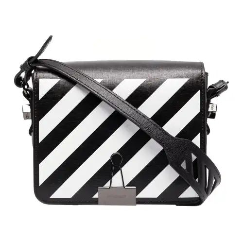 OFF WHITE Leather Tote Bag, Shopping Bag, Shoulder Bag, Crossbody Bag Women's Black