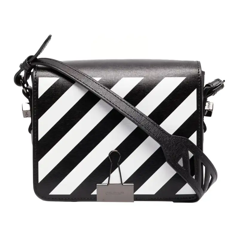 OFF WHITE Leather Tote Bag, Shopping Bag, Shoulder Bag, Crossbody Bag Women's Black