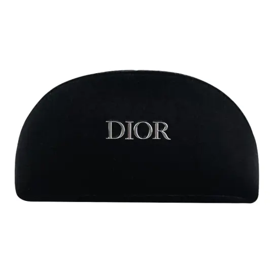 DIOR Black Semi Circle Velvet Makeup Bags