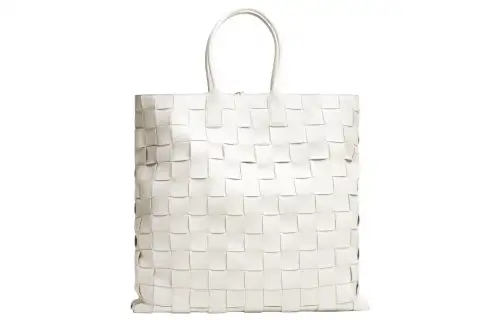 Bottega Veneta Cabat Lambskin Tote Bag, Shopping Bag, Handbag Extra Large Women's White