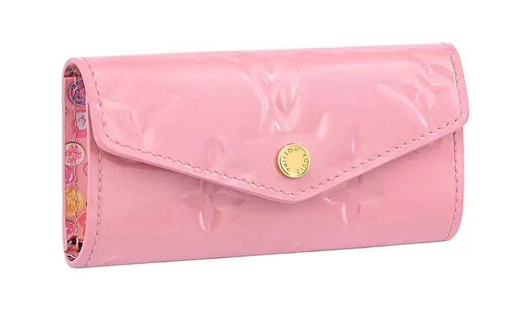 LOUIS VUITTON Cow Leather Key Pouch Regular Women's Pink
