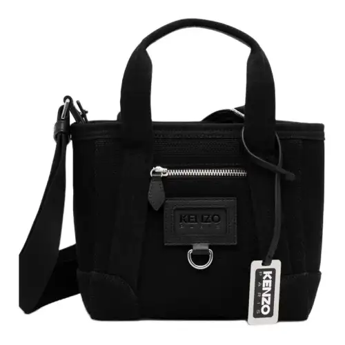 KENZO Cotton Shoulder Bag, Crossbody Bag, Handbag Mini Women's Black