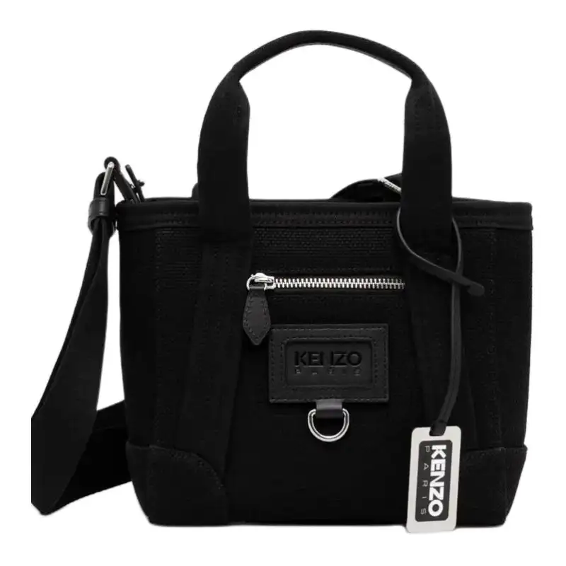 KENZO Cotton Shoulder Bag, Crossbody Bag, Handbag Mini Women's Black