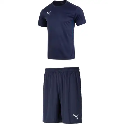 PUMA Casual Sportswear Men's Clothing Sets Navy Blue Top+Navy Blue Shorts Crew Neck Moderate