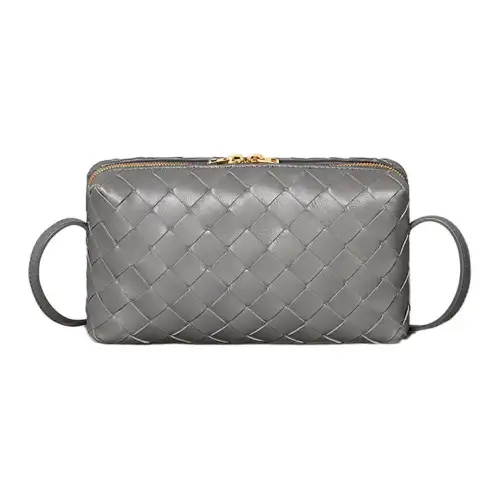 Bottega Veneta Intrecciato Sheepskin Shoulder Bag Unisex Cement Gray
