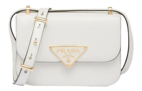 PRADA Leather Crossbody Bag, Shoulder Bag Women's White
