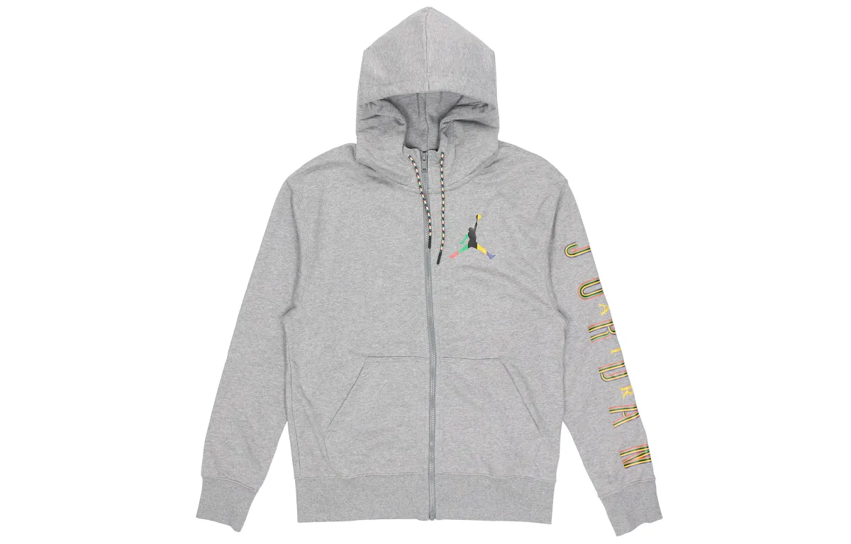 Jordan Jackets Men's Gray Hooded (Non-detachable) Moderate Straight Fit