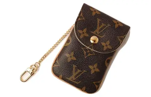 LOUIS VUITTON Canvas With Leather Cell Phone Pouch Unisex Brown