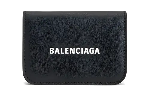 Balenciaga Cow Leather Wallet Women's Black