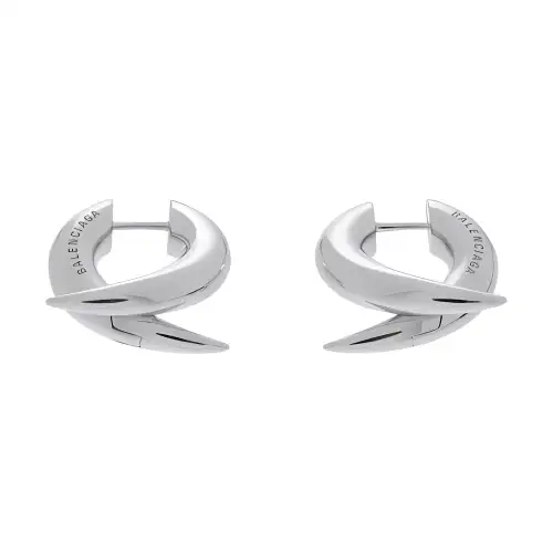 Balenciaga 925 Sterling Silver Earrings Men's Silver