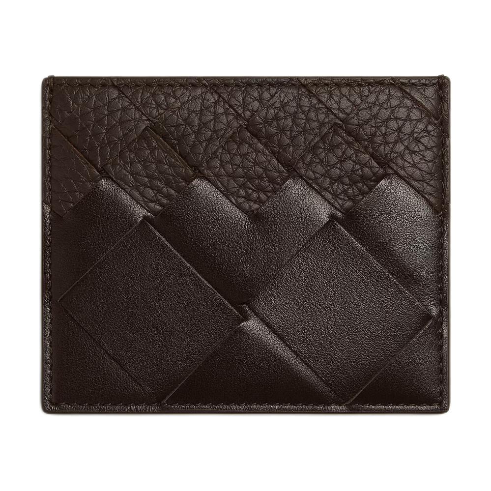 Мужской кардхолдер Bottega Veneta Intrecciato (коричневый)