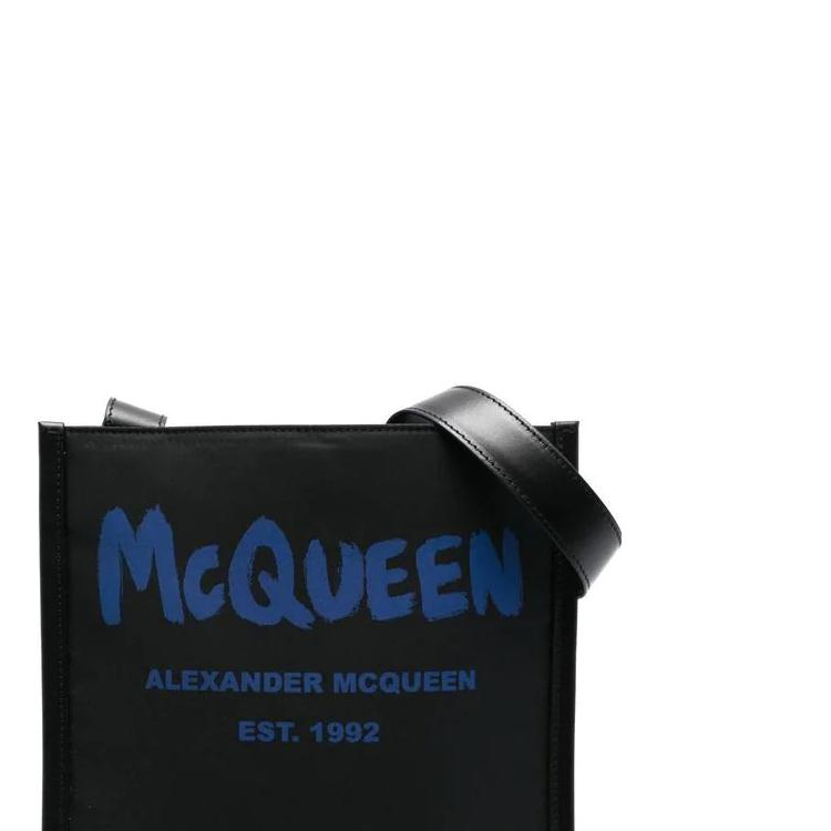 Мужская сумка Alexander McQueen Logo (черная) — фото 7