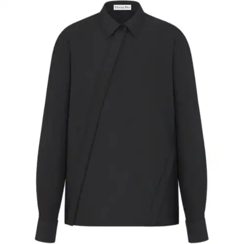 DIOR Shirts Women's Black Pointed Collar Moderate