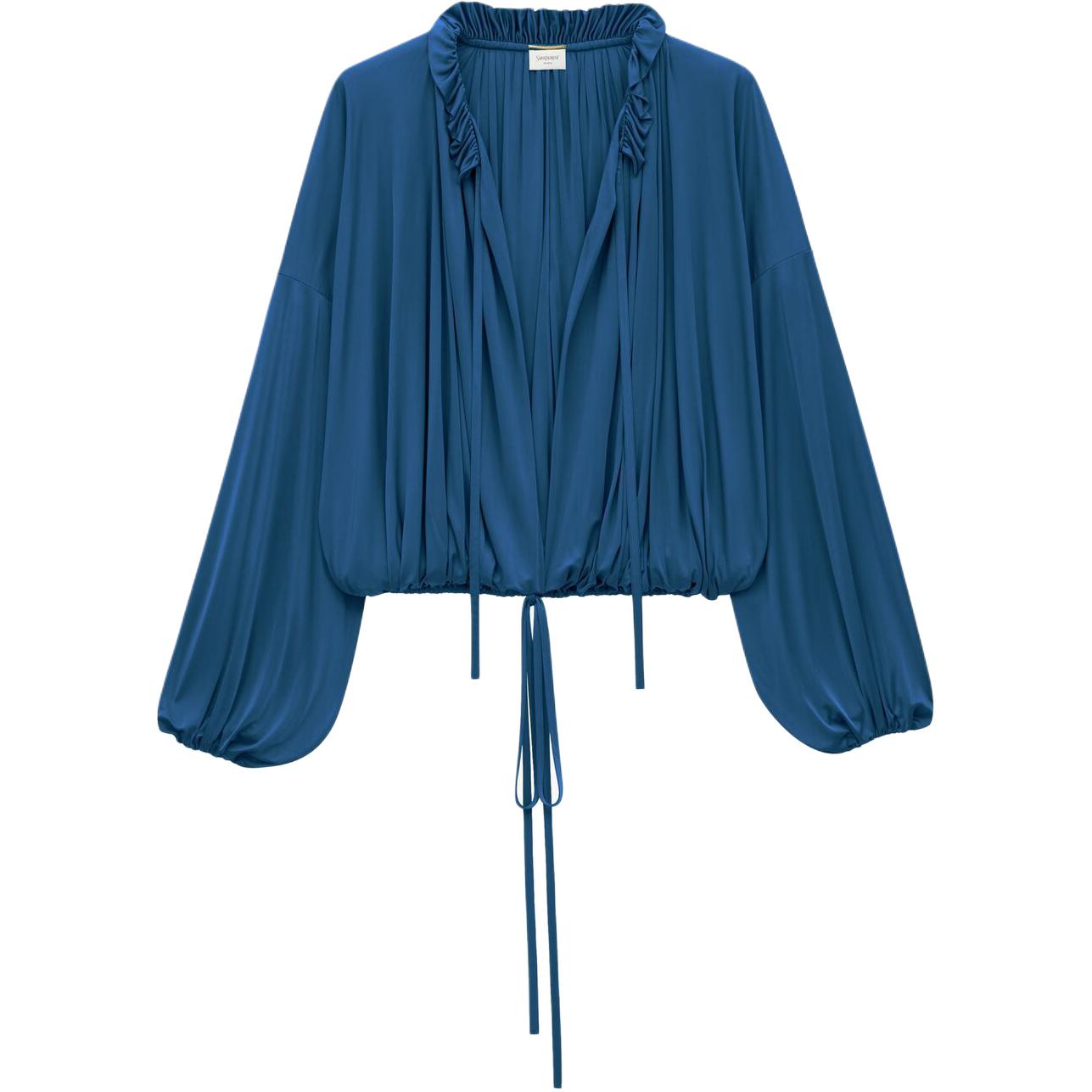SAINT LAURENT Draped Puff sleeve Blouse
