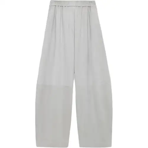 LOEWE FW25 Leather Pants Women's Light Gray