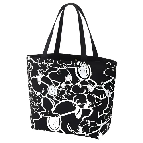 UNIQLO X KAWS X PEANUTS Collaboration Cotton Tote Bag, Shoulder Bag, Handbag Unisex Black