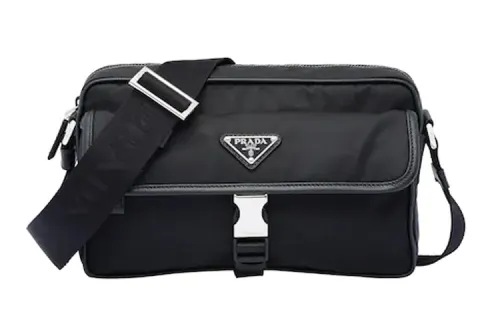 PRADA Saffiano Leather Shoulder Bag, Crossbody Bag Men's Black