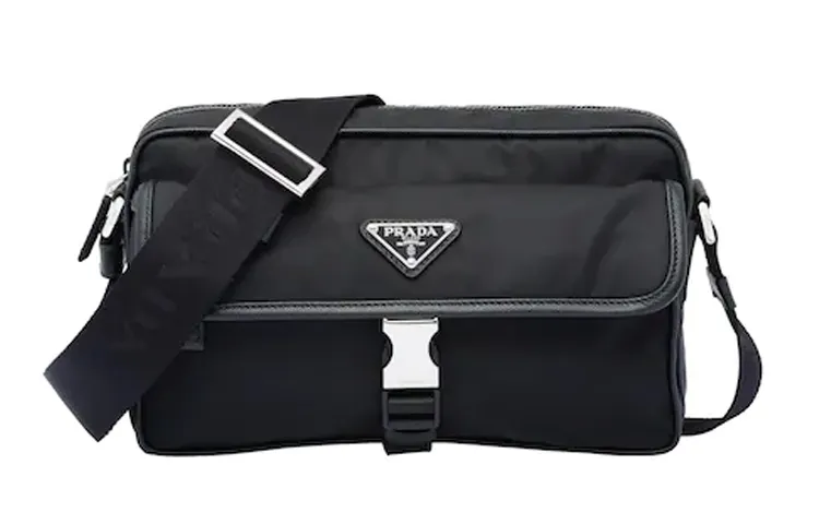 PRADA Saffiano Leather Shoulder Bag, Crossbody Bag Men's Black