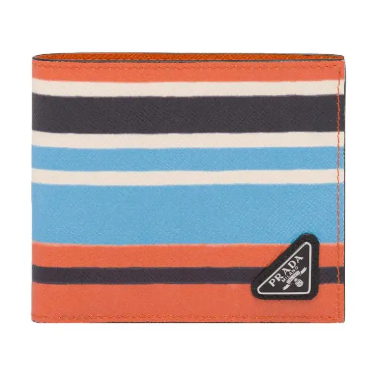 PRADA Saffiano Leather Wallet Men's Orange