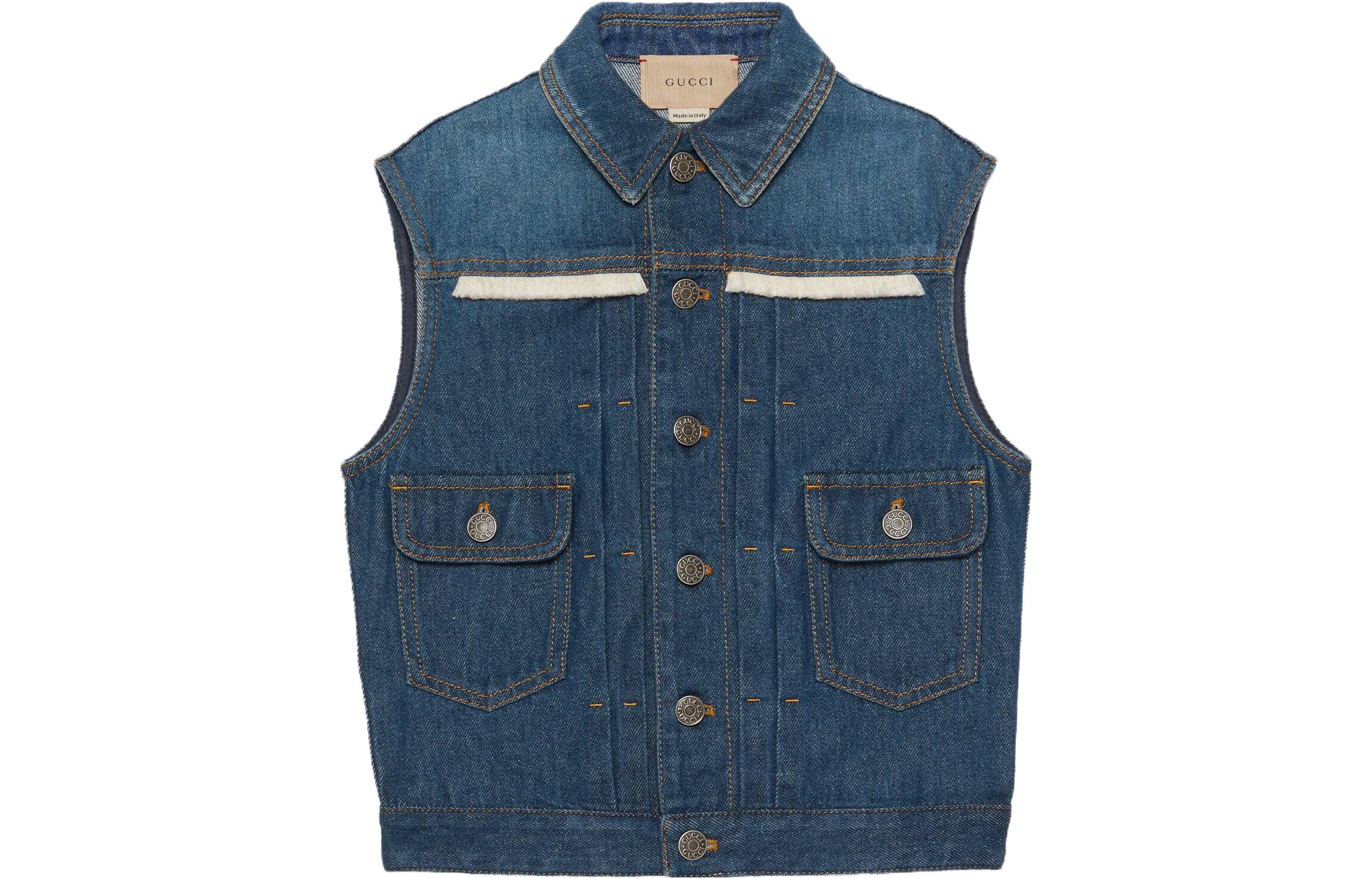 GUCCI Gucci, denim blue children's vest for boys, children's clothing