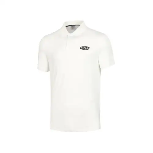 Skechers Polo Shirts Men's Marshmallow White Polo Collar Moderate Straight Fit