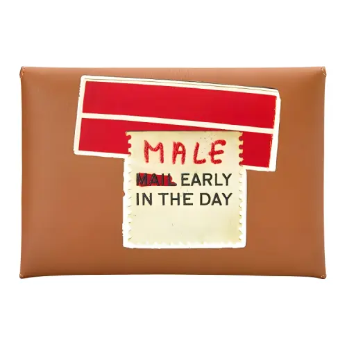 LOEWE Cow Leather Envelope Clutch Women's Brown