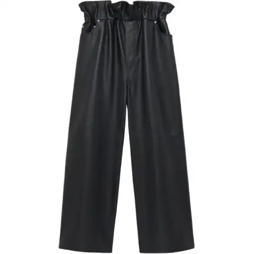 LOEWE FW25 Leather Pants Women's Black