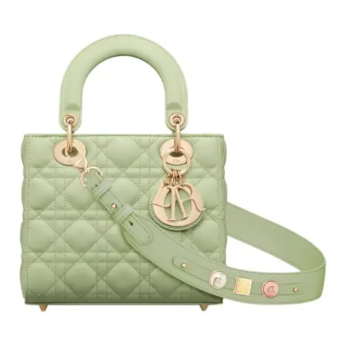 DIOR Lady Dior Sheepskin Tote Bag, Shopping Bag, Shoulder Bag, Crossbody Bag, Handbag Small Women's Light Green