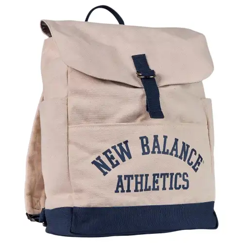 New Balance Cotton And Canvas Bag Backpack Unisex Beige & Blue