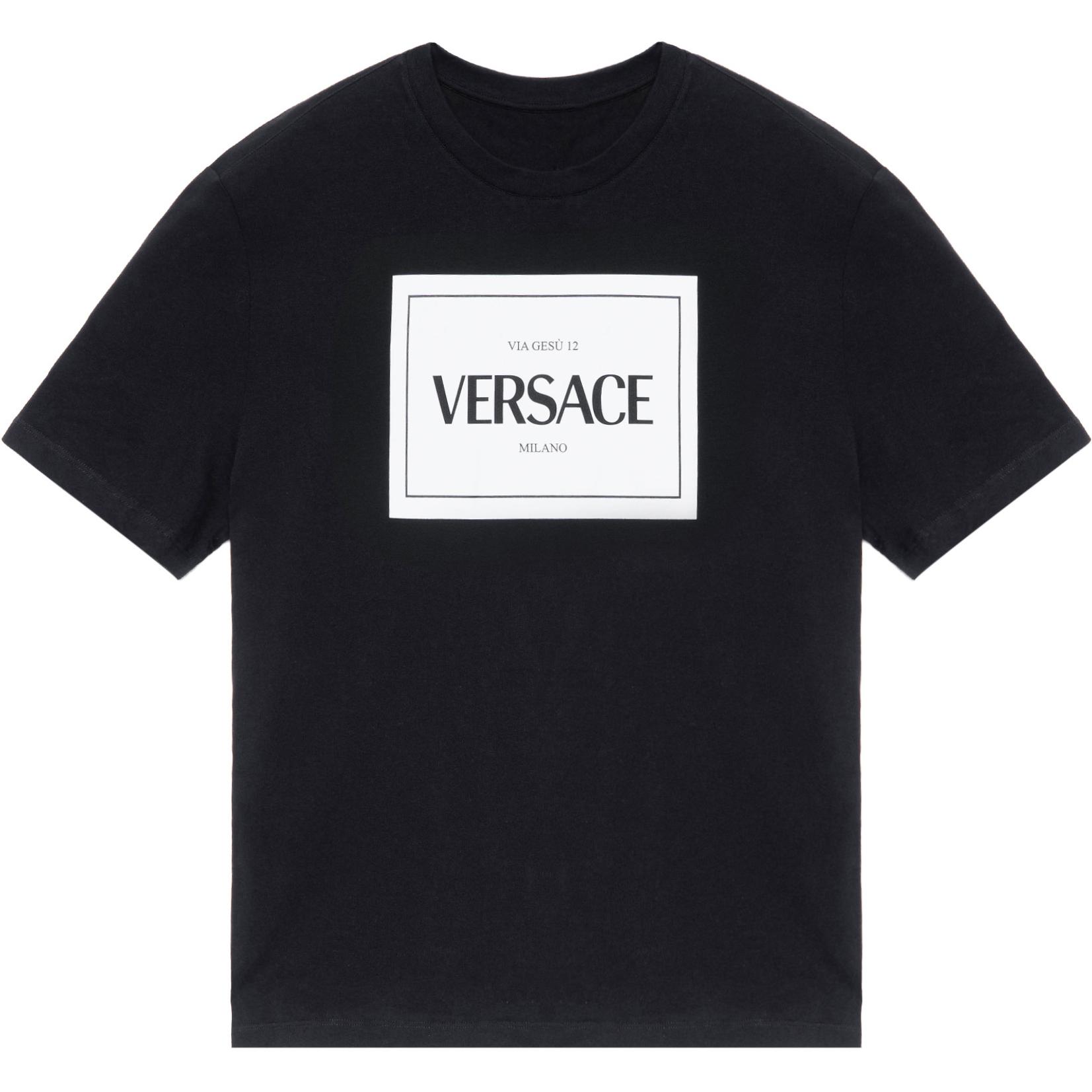 Мужская футболка Versace Logo (черная)