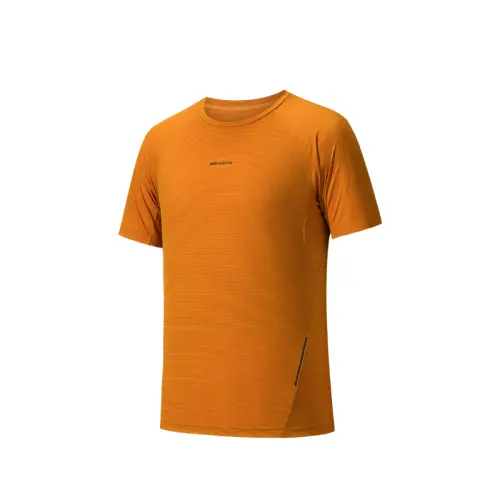 ANTA T Shirts Men's Mud Gold Orange Crew Neck Moderate