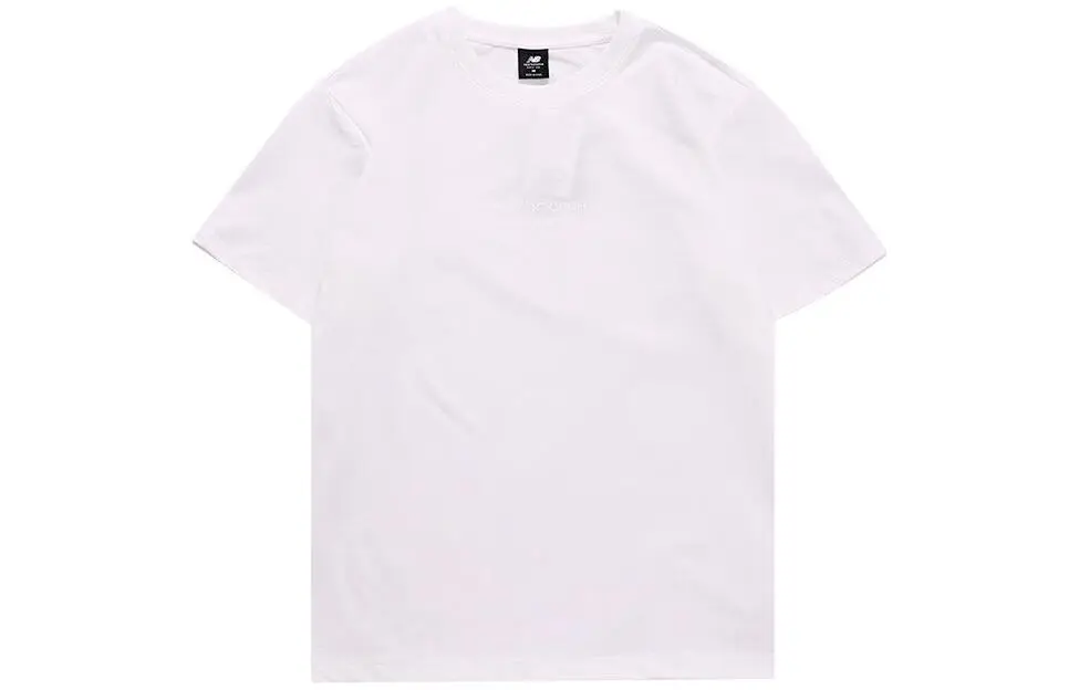 New Balance T-Shirts Unisex White Crew Neck Moderate Straight Fit