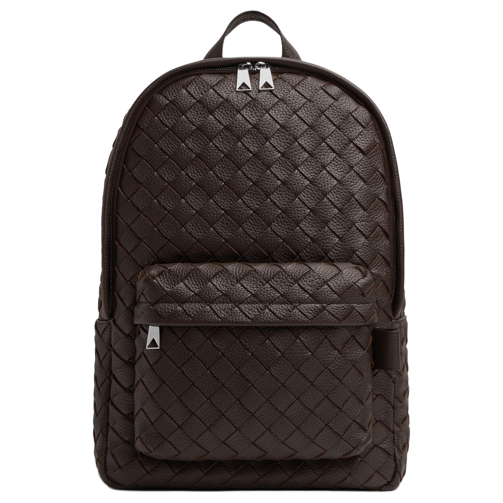 Мужской рюкзак Bottega Veneta Intrecciato (шоколадно-коричневый)