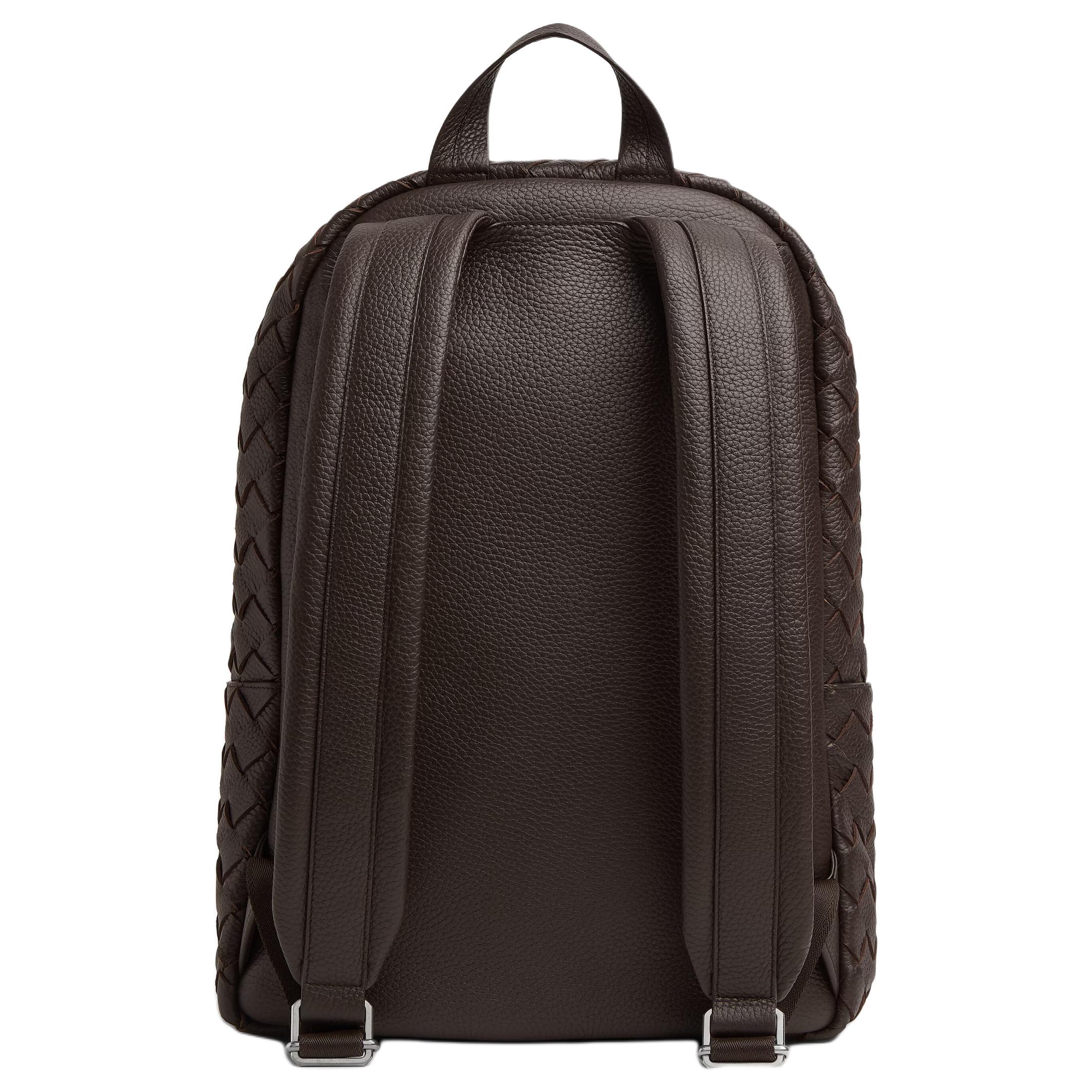 Мужской рюкзак Bottega Veneta Intrecciato (шоколадно-коричневый) — фото 3